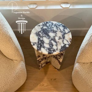 Calacatta Viola Marble Side Table End Table FREE TAX USA