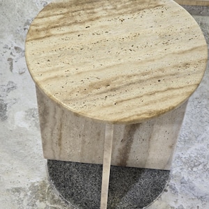 Handmade Travertine Marble Side Table: Italian Coffee Table