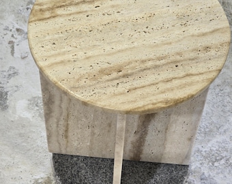 Handmade Travertine Marble Side Table: Italian Coffee Table