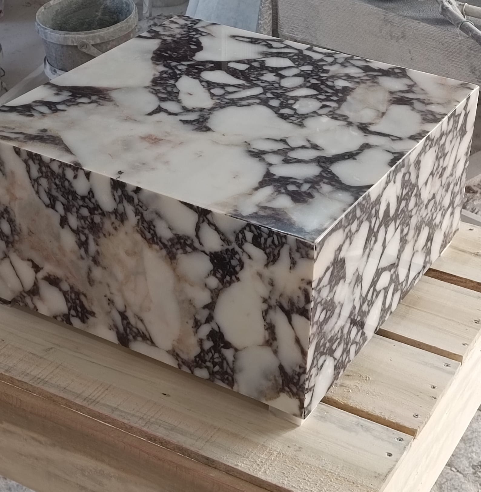 Marble Coffee Table Cube Coffee Table Block Coffee Table Etsy