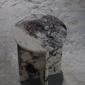 Aegean marble ( lilac) end table,side table handmade