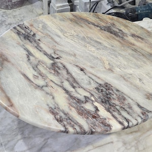 Handmade Salome Marble Table Top: 23.5&quot; Real Marble