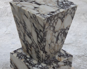 Calacatta marble geometric cube coffee table 2 pieces, end table, side table
