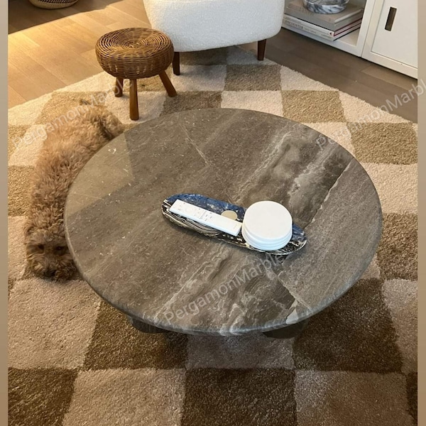 Brown Marble Coffee Table Etsy