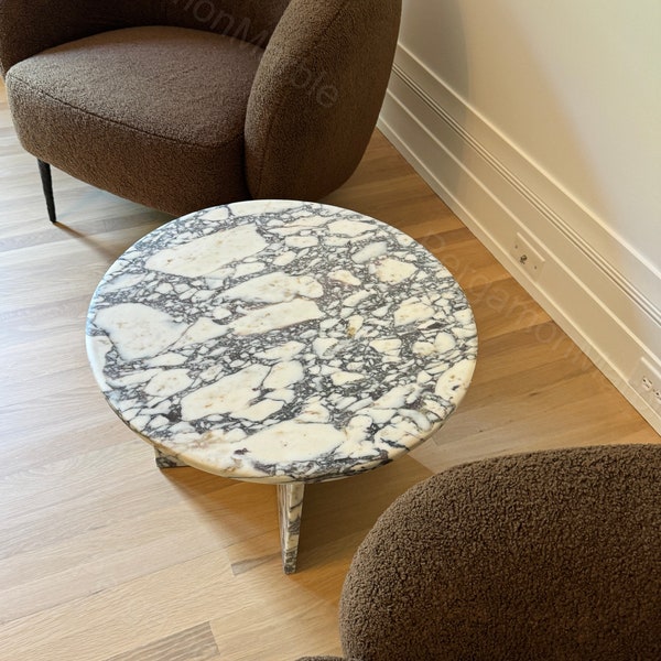 Mesa de centro de mármol Calacatta Viola LIBRE DE IMPUESTOS EE. UU.