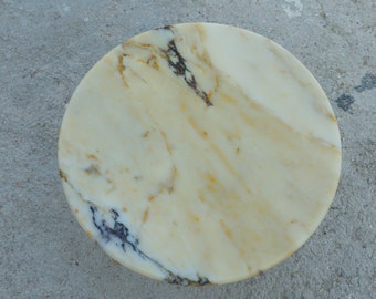 Handmade Calacatta Viola Gold Marble Table Top (23.5 inch)