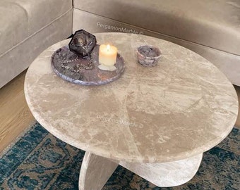 Cream marble top coffee table discount