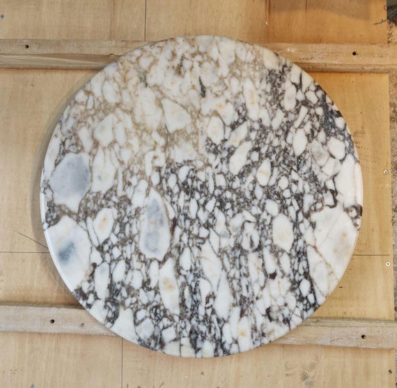 Calacatta Viola Marble Table Top – 23.6 Inch (60 cm) Round Coffee Table Top – 0.8 Inch (2 cm) Thick – Polished or Honed Finish
