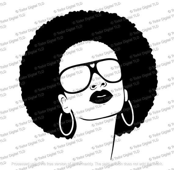 African American Girl Svg File - Black Woman Clipart - Woman With Glasess Cut File - Svg For Cricut - Svg For Silhouette - DXF - EPS - PNG