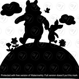 Winnie the Pooh and Piglet SVG - Winnie the Pooh and Piglet Cut File - Cartoon Character - Cartoon Svg - Svg For Cricut - Svg For Silhouette