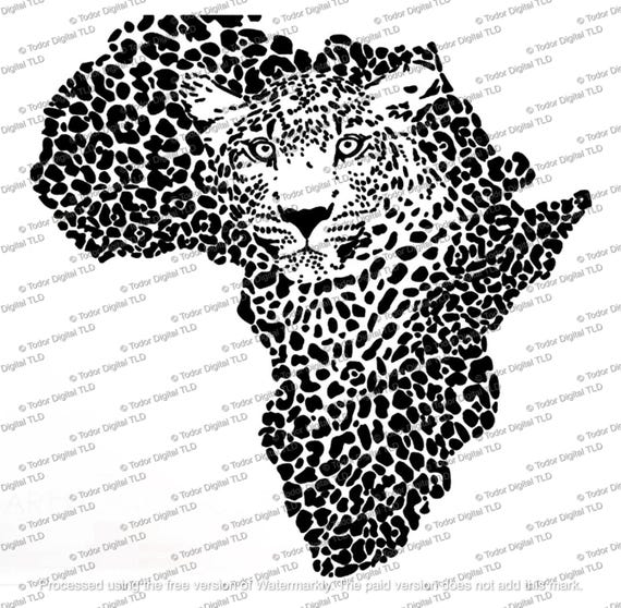Africa Svg File -  African Animals Svg - Leopard Clipart