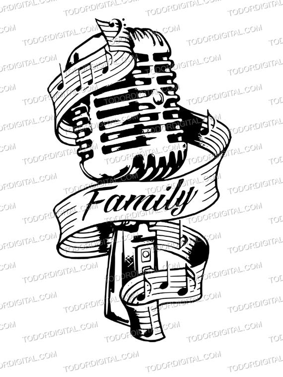 Microphone Svg File - Music Svg Design - Melody Clipart - Microphone Clipart - Vector Graphics - Svg For Cricut - Svg For Silhouette