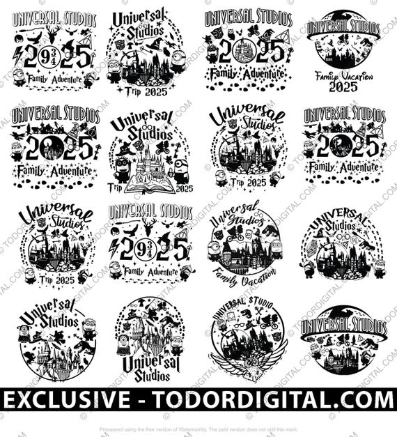 Universal Studios Svg Bundle 2025 - Universal Trip - Family Vacation svg - Magical Kingdom Svg - Family Vacation - Family Trip 2025
