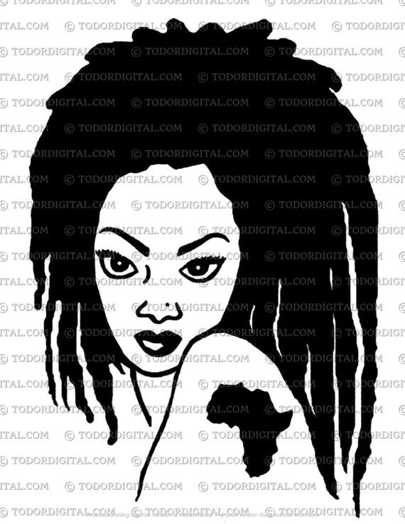 African Girl Svg File - Black Woman Cut File - Africa Clipart - African American Girl - Svg For Cricut - Svg For Silhouette - DXF - EPS