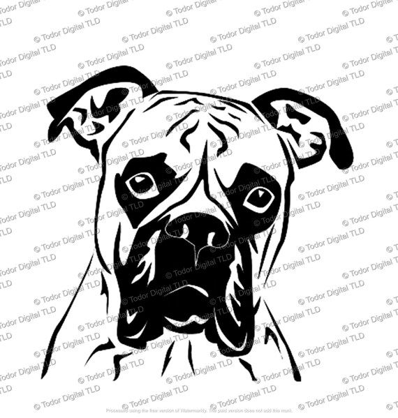 Dog Svg File - Boxer Dog Svg - Boxer Clipart - Animals Svg - Boxer Dog Vector File - Svg For Cricut - Svg For Silhouette