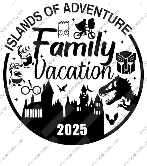 Islands Of Adventure, Family Vacation Svg File, Vacation 2025 SVG design, Family Trip Clipart, Vector Graphics