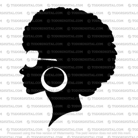African American Woman Svg File - Black Woman Cut File - Woman Vector Graphics - Svg For Cricut - Svg For Silhouette - DXF - EPS - PNG