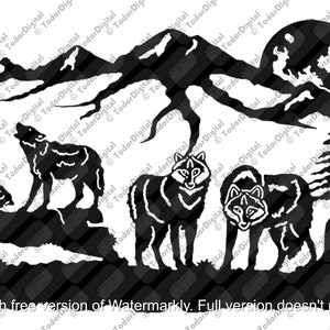 Wolf Pack SVG, Wild Animals Vector Graphics (Digital Files)