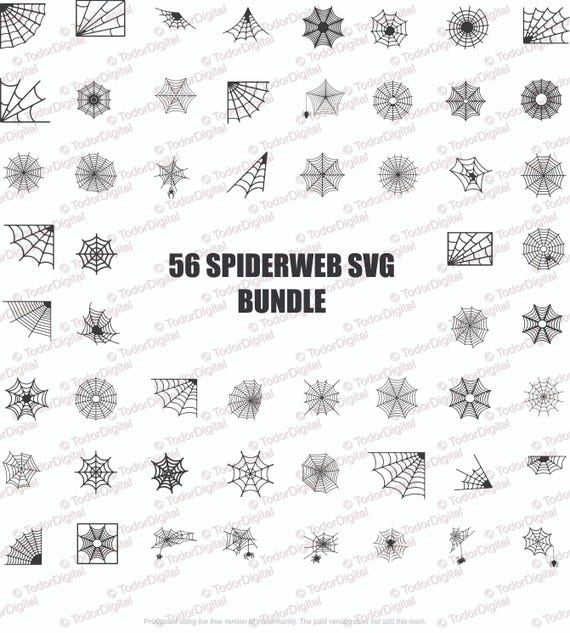 56 Spider Web Svg - Halloween Svg - Horror Svg Bundle - Spider Web Svg Bundle for Cricut and Silhouette - Halloween Bundle