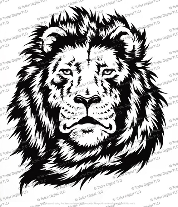 Lion Svg, Lion Head Clipart, Lion Stencil, Animals Svg, Wild Animals, Lion Vector Graphics
