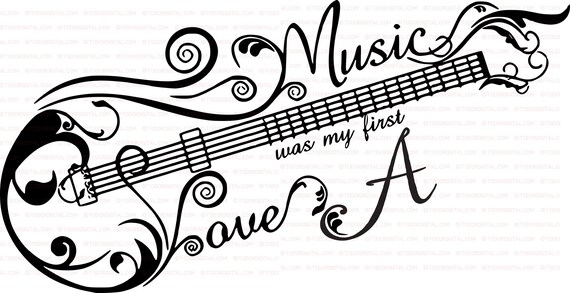 Guitar Svg File - Notes Svg - Music Svg Design - Guitars Cut File - Electric Guitar Vector Graphics - Svg For Cricut - With Symbol A