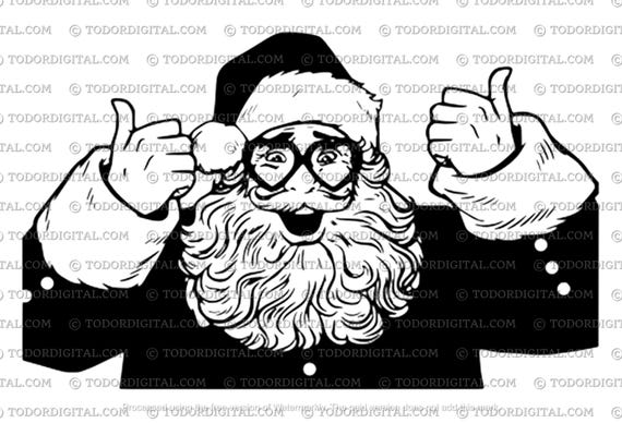 Santa Svg File - Santa Claus Clipart - Christmas Decor - North Pole Svg - Christmas Svg - Svg For Cricut - Svg For Silhouette