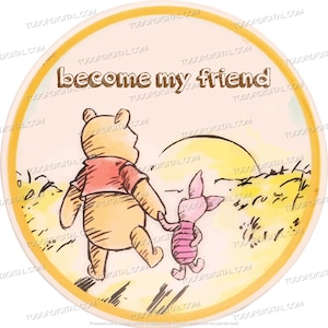 Arquivo Svg do Ursinho Pooh - Torne-se meu amigo - Personagens de desenho animado - Winnie Friends Svg - Svg para Cricut - Svg para Silhouette - SVG