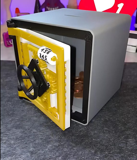 3D Printable Safe Box STL File - DIY Digital Lockbox Design for Coins, Savings, and Gifts | 3d printer files, 3d print files, 3d files