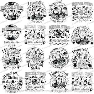Universal Studios Svg Bundle 2024 - Viaje Universal - Vacaciones Familiares svg - Magical Kingdom Svg - Vacaciones Familiares - Viaje Familiar 2024