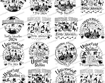 Universal Studios Svg Bundle 2024 - Universal Trip - Family Vacation svg - Magical Kingdom Svg - Family Vacation - Family Trip 2024