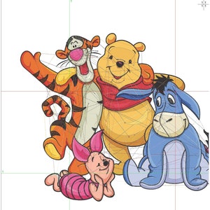 Winnie the Pooh Embroidery File - Cartoon Characters - Cartoon Embroidery - Winnie The Pooh And Friends Embroidery