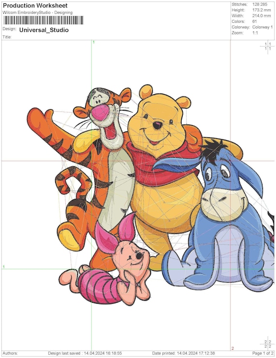 Winnie the Pooh Embroidery File - Cartoon Characters - Cartoon Embroidery - Winnie The Pooh And Friends Embroidery