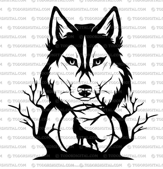 Wolf Svg File, Wolves Svg, Wolf And the Moon Svg Design, Wolf Pack Vector Graphics, Wild Animals Svg