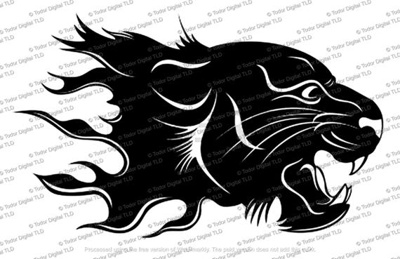 Panther Svg File - Black Panther Clipart - Panther Silhouette - Wild Animals Vector Graphics - Svg For Cricut -  Svg For Silhouette -DXF-EPS
