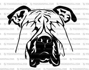 Perro bóxer SVG: Gráficos vectoriales, archivo de corte (descarga digital)