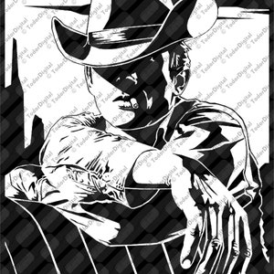 Cowboy Svg File - Cowboy Cut File -  Cowboy Man Clipart -  Western Decor - Cowboy Vector Graphics - Svg For Cricut - Svg For Silhouette -DXF
