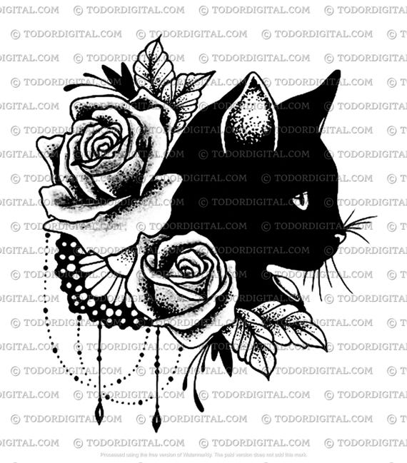 Cat Svg File, Black Cat clipart, White Cat Stencil, Animals Svg, Cat Vector Graphics, Cat Decor.