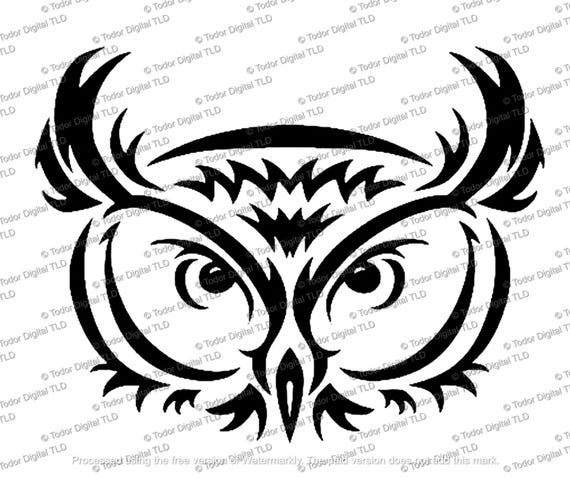 Owl Svg File, Owl Clipart, Owl Tattoo Design, Bird Svg, Wild Birds Clipart, Owl Vector Graphics