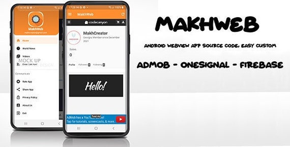 MakhWeb - Easy Configurable Android App Template / Convert Any Site to Android APP / Site to APP converter / Android Sturio Project