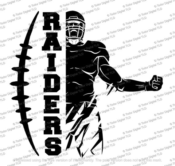 Football Svg File - Football Clipart - Raiders Team Cut File - Football Vector Graphics  - Svg For Cricut - Svg For Silhouette  - DXF - EPS