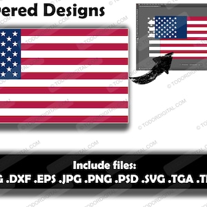 American Flag USA United States Flag | svg png dxf eps pdf ai dwg dxf jpg tif tga webp | cut print dye sub laser digital files | USA Flag