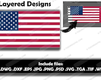 Patriotic American Flag SVG, Stars and Stripes Digital Download for 4th of July Crafts, Shirts, Signs and Decor
