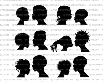 アフリカの民族のSVGファイル - アフリカの人々のクリップアート - アフリカの民族のカットファイル - Cricut用SVG - Silhouette用SVG - DXF - EPS - PNG