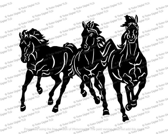 Horse Svg File, Horses Clipart, Wild Horse Svg Design, Mustangs Cut File, Animals Vector Graphics.