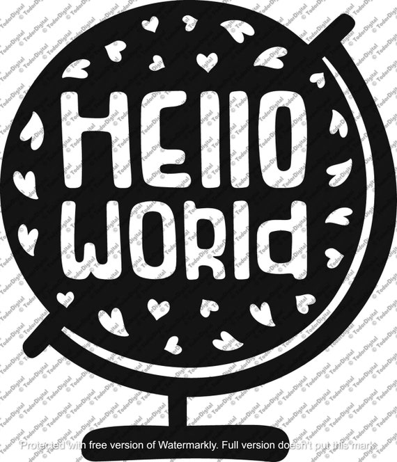 Hello World, World Vacation Svg File, Vacation SVG design, Vacation Trip Clipart, Vector Graphics, SVG, DXF, png, Svg For Cricut, Svg cut