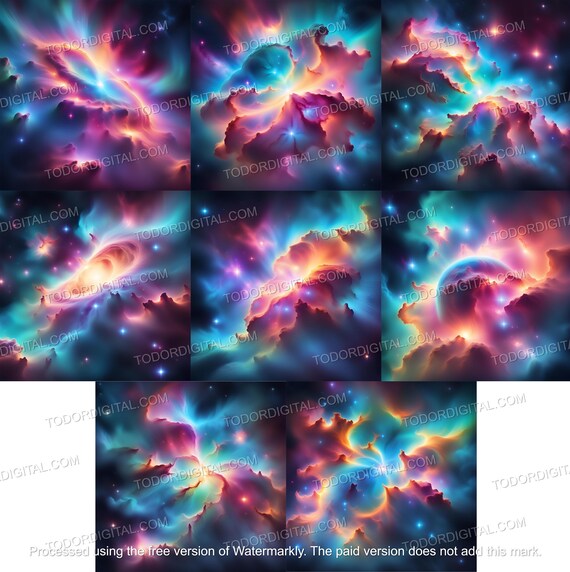 Nebula Digital Papers, Nebula Illustration, Nebula Paper Design, Nebula Printable Design, Space Nebula Illustration, Space Nebula Design