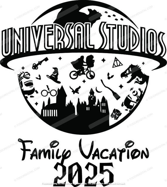 Universal Studios, Family Vacation Svg File, Vacation 2025 SVG design, Family Trip Clipart, Vector Graphics.