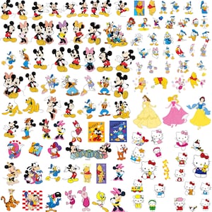 Cartoon Characters Mega Bundle, Mouse Svg, Princess Svg, Duck Svg, Cartoon Cliparts Bundle, Kity Svg, PNG, PDF, SVG, Winnie the Pooh Svg