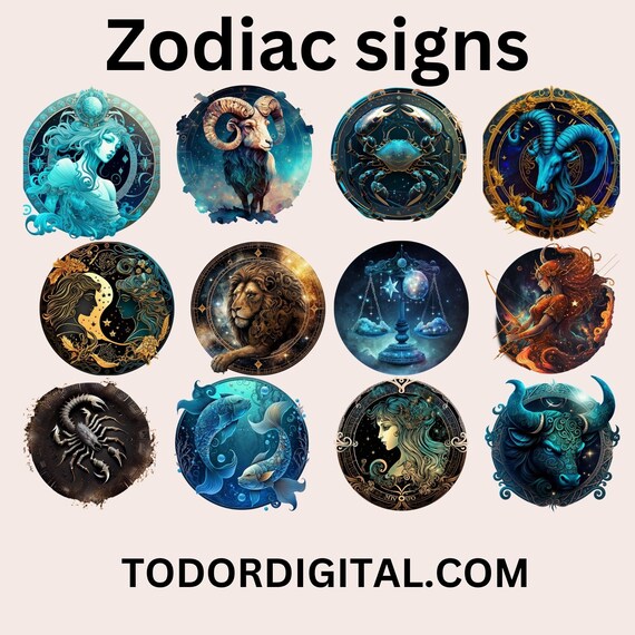 Astrological Zodiac Symbols Graphic Bundle todordigital.com