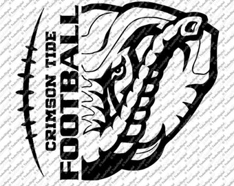 Alabama Svg File, Football Svg, Football Clipart, Crimson Tide Svg Design, Football Team Mascot Vector Graphics
